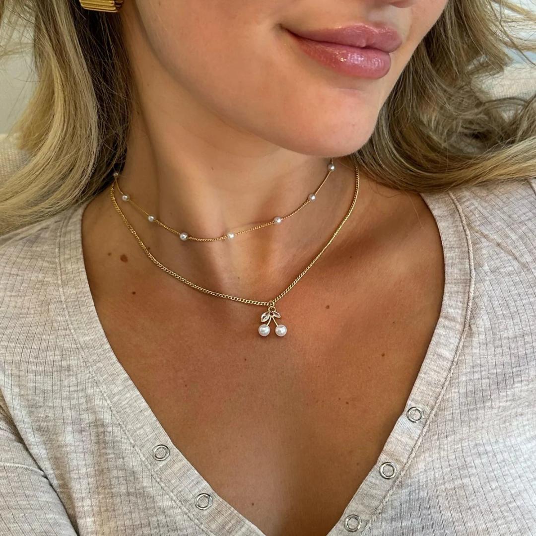 Pearl Necklace Layering Chain Jewelry